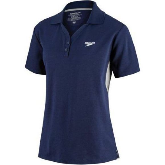 Speedo 7201312 041 Women's Size LARGE Navy Blue Grey Gray Tech Polo Shirt - Picture 1 of 5